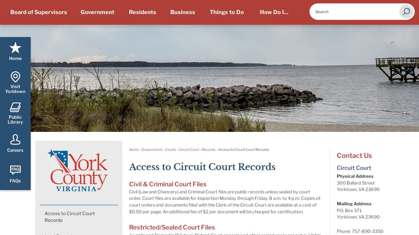 Access to Circuit Court Records | York County, VA